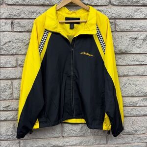 Hewitt Challenger Tractor Men's Vibrant Yellow and Black Windbreaker